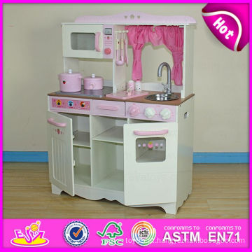 Brinquedo de madeira da cozinha do brinquedo da cozinha do brinquedo 2014 das crianças, venda quente Jogo de madeira da cozinha do brinquedo do jogo do papel da madeira mini Furniture Set W10c058